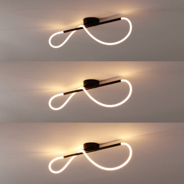 Alessio Contemporary Minimalist 360 Adjustable Silicone Neon Rope Dimmable Linear Integrated LED Flush Mount - JONATHAN Y